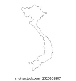 Highly detailed Vietnam map with borders isolated on background