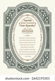 Highly detailed vintage engraving vector frame with intricate ornate and floral patterns. Perfect for certificates, invitations, or luxury branding.