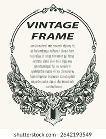Highly detailed vintage engraving vector frame with intricate ornate and floral patterns. Perfect for certificates, invitations, or luxury branding.