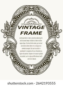 Highly detailed vintage engraving vector frame with intricate ornate and floral patterns. Perfect for certificates, invitations, or luxury branding.