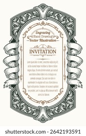 Highly detailed vintage engraving vector frame with intricate ornate and floral patterns. Perfect for certificates, invitations, or luxury branding