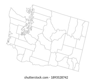 Highly Detailed Washington Blind Map.