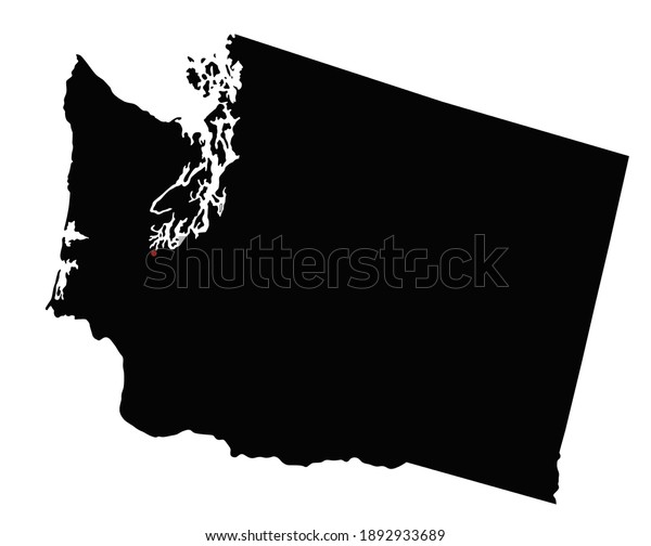 Highly Detailed Washington Silhouette Map Stock Vector Royalty Free 1892933689 Shutterstock 3674