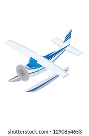 Highly Detailed Water Ski Cessna 172