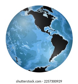 Highly detailed World Map silhouette in globe shape of Earth. Nicolosi globular projection – 3D.