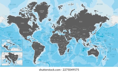 Highly detailed World Map vector illustration. Editable and clearly labeled layers.