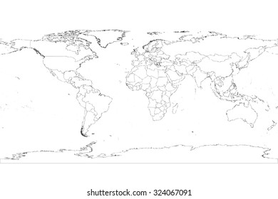 Highly detailed World Map Vector illustration