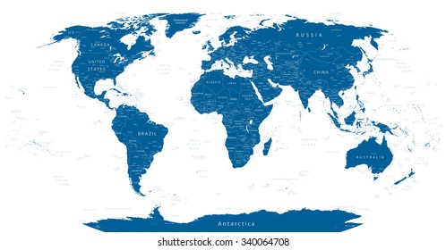 Highly Detailed World Map Vector Illustration.