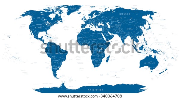 Highly Detailed World Map Vector Illustration Stock Vector (Royalty ...