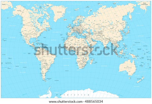 Highly Detailed World Map Vector Illustration Stock Vector (Royalty ...