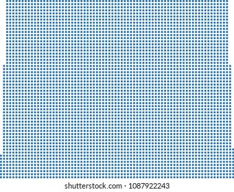 Highly detailed Wyoming map dots. Dotted Wyoming state of USA map vector outline. Pixel art map of Wyoming state of United States of America in blue illustration background