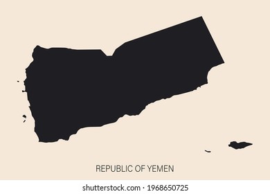 Highly detailed Yemen map with borders isolated on background
