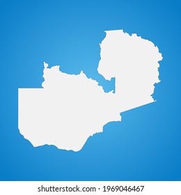Highly detailed Zambia map with borders isolated on background