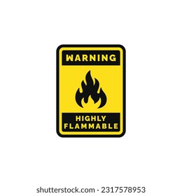 Highly flammable caution warning symbol design vector