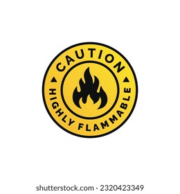 Highly flammable caution warning symbol design vector