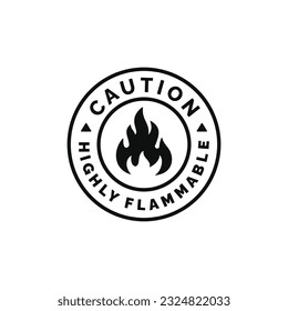 Highly flammable caution warning symbol design vector