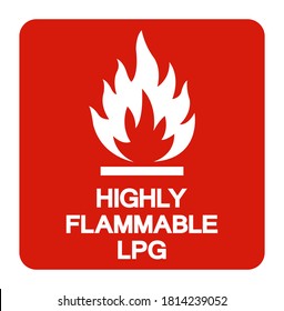 Highly Flammable LPG Symbol Sign ,Vector Illustration, Isolate On White Background Label .EPS10