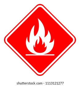 HIGHLY FLAMMABLE sign. Rhombus. Vector.