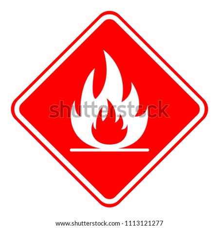HIGHLY FLAMMABLE sign. Rhombus. Vector.