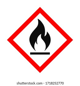 Highly flammable symbol vector flat style illustration icon isolated on white background