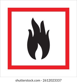 highly flammable symbol vector illustration square
