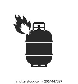 Highly Flammable Warning Sign Canister Black Icon Vector illustration