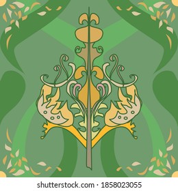 Highly ornate seamless vector green and gold pattern. Detailed and intricate, this endless design is traditional inspired and elegant in character. Great for luxury surface prints