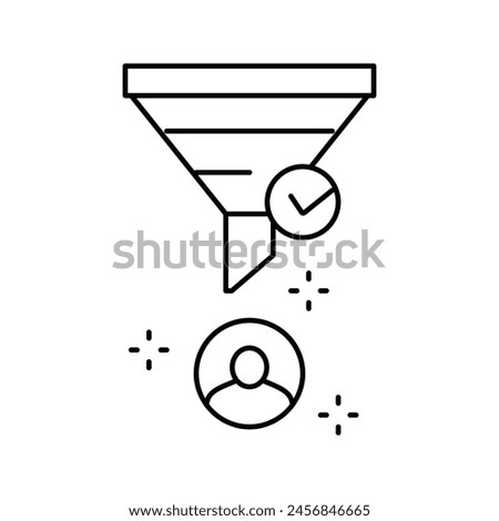 highly qualified lead line icon vector. highly qualified lead sign. isolated contour symbol black illustration