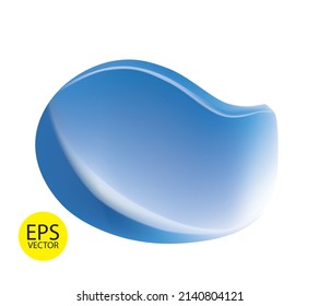 Highly realistic blue smear of cosmetic gel or acrylic paint isolated on white background. 