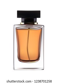 Highly realistic image of a bottle of perfume on a white background