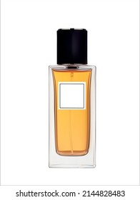 Highly realistic image of a bottle of perfumeisolated on a white background