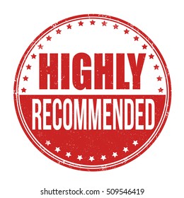 Highly Recommended grunge rubber stamp on white background, vector illustration