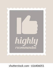 Highly recommended postage stamp or thumb up icon