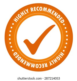 Highly Recommended stamp, Sticker, Label or Badge Isolated on White Background 