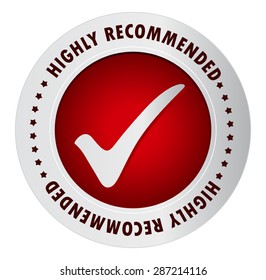 Sello, adhesivo, etiqueta o distintivo altamente recomendado aislado en fondo blanco 