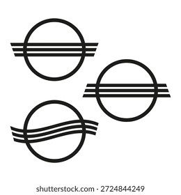 Vetor de tempo circular altamente sofisticado. Ícone detalhado de natureza minimalista. Três 3 símbolos. Forma geométrica profissional. EPS 10.