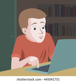 highly surprised person staring at computer