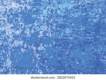 A highly textured abstract vector background showcasing a heavily distressed and grungy paint splatter effect in rich shades of cerulean and indigo blue. The layered design creates a weathered stucco or aging cement wall appearance, complete with fine speckles and speckled white highlights mimicking peeling surfaces. This versatile, rustic canvas backdrop works beautifully as a digital art overlay, textured website element, edgy poster design, or vintage product packaging template.#BlueTexture #GrungeBackground #DistressedPaint #VintageBackdrop #RusticWallEffect #CeruleanBlue #AbstractVector #WeatheredSurface #TexturedOverlay
