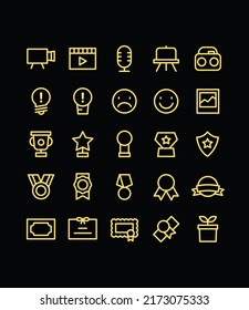 Highly utilized simple line yellow icon 
