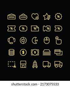 Icono de línea simple muy utilizado de amarillo 
