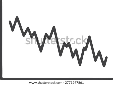 Highly volatile downward trending line showing significant market instability
