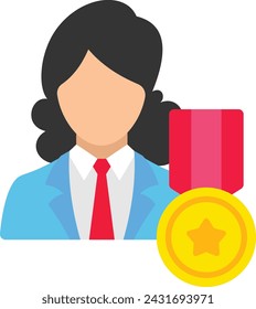 highly-trained and precise certified professional lady concept, well-practiced, efficient vector design, self improvement workplace Symbol business motivation Sign Enterprise impetus illustration