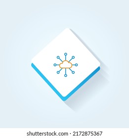 high-performance cloud storage icon neon sign