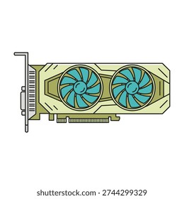 Highperformance graphics card with dual cooling fans for gaming setup