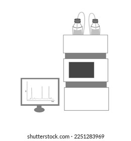 The High-performance liquid chromatography (HPLC) machine for analytical chemistry in component mixture of unknown sample 