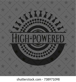 High-powered black emblem. Vintage.