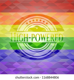 High-powered lgbt colors emblem 