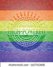 High-powered lgbt colors emblem. Vector Illustration. Mosaic.