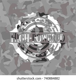 High-powered on grey camo pattern