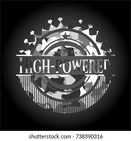 High-powered on grey camo texture